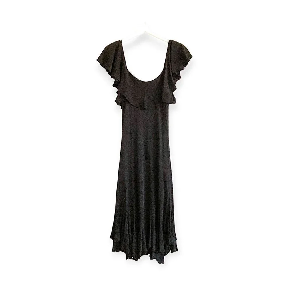 Paul and Joe Scoop Neck Ruffle Silk Maxi Dress, Size 38EU - Picture 2 of 13